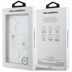 Karl Lagerfeld IML KC Script MagSafe Case for Samsung Galaxy S26 Plus - Transparent