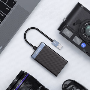 Orico CL4D-A3 USB-A 3.0 SD microSD CF MS 5 Gb/s Memory Card Reader - Black and Silver