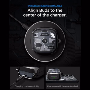 Spigen Ultra Hybrid Zero One dėklas skirtas Samsung Galaxy Buds 4 / 4 Pro - juodas