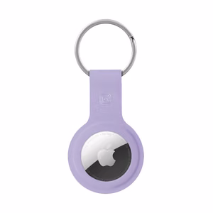 Crong silikoninis apsauginis dėklas su raktų žiedu, skirtas Apple AirTag 1 / 2, violetinis