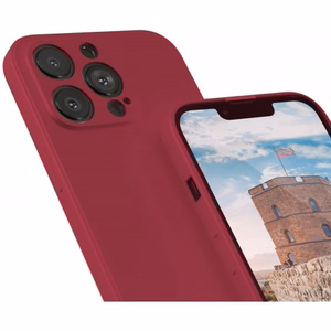 Phone Case "Liquid Silicone Edge" for Xiaomi 12T Pro (Dark Red Rose)
