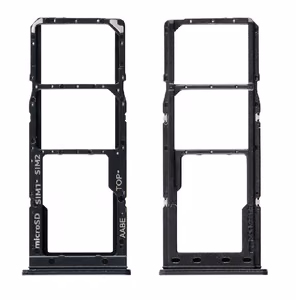 SIM card holder Samsung A125 A12/A127 A12S black original (service pack)