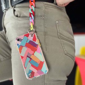 Color Chain dėklas gelinis lankstus elastingas dėklas su grandinės pakabuku iPhone 8 Plus / iPhone 7 Plus įvairiaspalvis