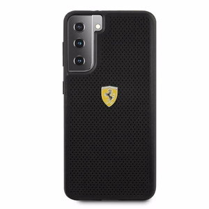 Dėklas telefonui Ferrari FESPEHCS21MBK S21+ G996 juodas/juodas kietasis dėklas On Track perforuotas