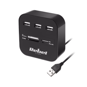 3-портовый USB 2.0 концентратор с кардридером
