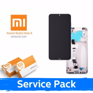LCD дисплей для Xiaomi Redmi Note 8 (Note 8 2021) с рамкой / белый / (Service Pack)