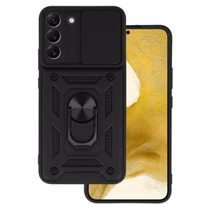 Slide Camera Armor dėklas telefonui Samsung Galaxy S22 Plus juodas
