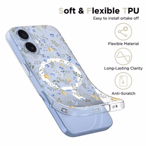 Tech-Protect FlexAir MagSafe dėklas telefonui iPhone 17 - su ramunėlėmis ir lapais