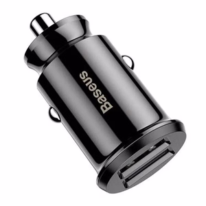 Baseus Grain automobilinis įkroviklis 2x USB 5V 3,1A, juodas