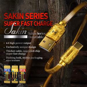Кабель WEKOME WDC-161 Sakin Series USB-A–Micro-USB для зарядки и передачи данных, 1 м, 6 A, золотой