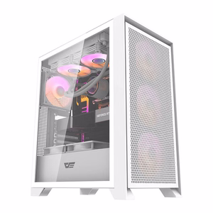 Darkflash DRX70 MESH kompiuterio korpusas (baltas) + 4 RGB ventiliatoriai