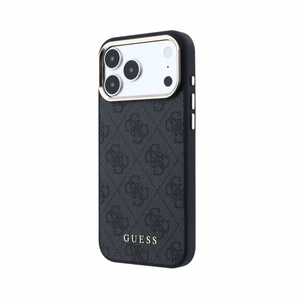 Dėklas Guess PU Leather 4G Gold Frame MagSafe Apple iPhone 18 Pro Max juodas