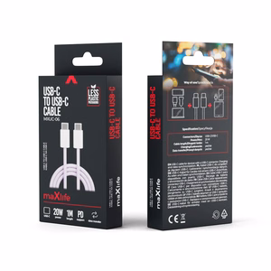 Maxlife MXUC-06 кабель USB-C - USB-C 1,0 m 20W фиолетовый нейлон