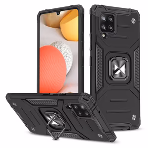 Wozinsky Ring Armor Case Kickstand Tough Rugged Cover for Samsung Galaxy A42 5G black