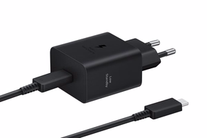 Sieninis įkroviklis Samsung EP-T4511XBEGEU 45W su USB-C į USB-C kabeliu 1.8 m, juodas