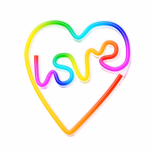 Forever Light neoninis LED RGB LOVE IN HEART FLRN02 + nuotolinio valdymo pultas