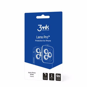Закалённое стекло для камеры 3mk Lens Pro Apple iPhone 15 Pro чёрный