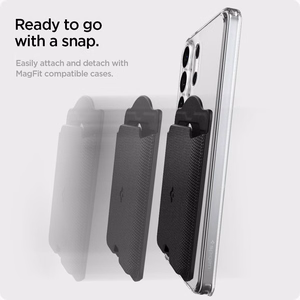 Spigen Urban Fit magnetinis „MagSafe“ kortelių dėklas telefonui – juodas
