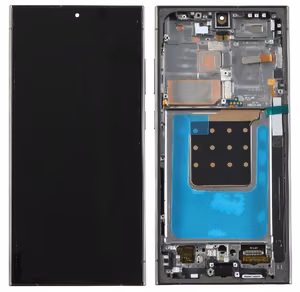 Samsung Galaxy S24 Ultra (S928) OLED ekrano modulis su jutikliniu stiklu ir titano juodos / mėlynos / žalios spalvos rėmeliu (1:1 OEM)