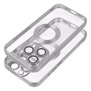 Чехол для iPhone 16 PLUS Glam серебряный
