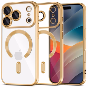 Tech-Protect MagFlex Magnetinis dėklas telefonui iPhone 17 Pro - skaidrus auksinis