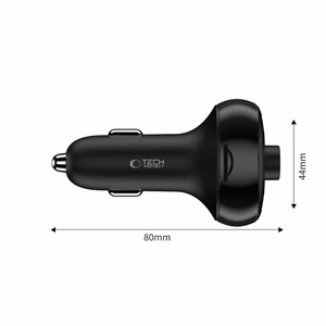 Tech-Protect CC06 PD72W 3 jungčių automobilinis įkroviklis su FM siųstuvu, juodas