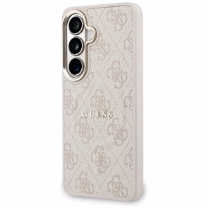Dėklas Guess PU Leather 4G Gold Frame Magnetic Samsung S942 S26 rožinis