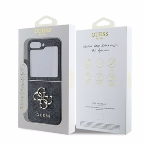 Чехол GUESS для Samsung Z Flip 6 GUHCZF64GMGGR (PU 4G Leather Metal Logo) чёрный