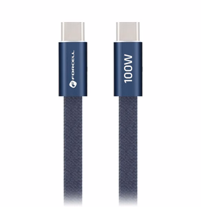 Кабель USB-C — USB-C Forcell F-Energy QC4.0 PD 5A 100W Cafule Flat 1,2 м CCFN23 тёмно-синий