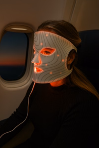 Lunni silikoninė LED ir Near-Infrared veido kaukė, 7 spalvos, balta