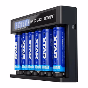 XTAR MC6C cilindrinis ličio jonų akumuliatoriaus įkroviklis