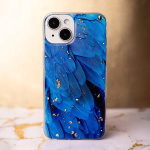 Gold Glam dėklas telefonui iPhone 14 Pro 6,1" mėlynas