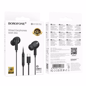 Borofone ausinės BM100 Pro Fuente su mikrofonu Type C (DAC) juodos