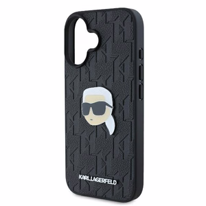Karl Lagerfeld Monograma Karl Galva Smeigtukas iPhone 16 Dėklas - Juodas
