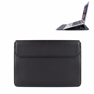 Devia nešiojamojo kompiuterio krepšys / MacBook laikiklio krepšys itin plonas 15,4'' vandeniui atspari PU oda juodas