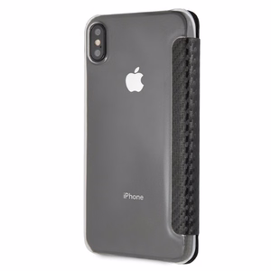 Чехол BMW Carbon Tricolor Stripe для iPhone XS Max - чёрный
