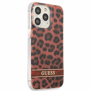 Guess GUHCP13LHSLEOR iPhone 13 Pro / 13 6.1" raudonas/raudonas kietas dėklas Leopardas