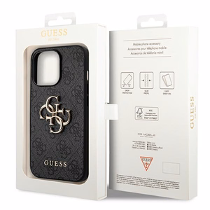 Guess 4G Big Metal Logo чехол для iPhone 14 Pro - серый