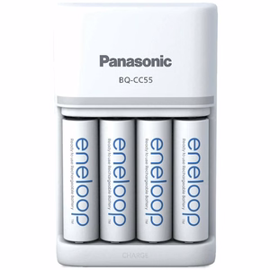 Baterijų įkroviklis PANASONIC Eneloop Smartplus BQ-CC55 + 4x AA 2000 mAh (K-KJ55MCD40E)