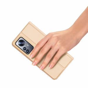 Dux Ducis Skin Pro dėklas telefonui dėklas su atvartu Xiaomi 12 Pro auksinė