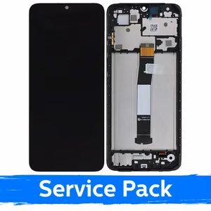 LCD дисплей совместимый с Xiaomi Redmi 12C чёрный с рамкой (Service Pack)