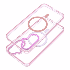 Чехол Samsung S26 ULTRA Frame Clear Hybrid Mag Cover, совместимый с MagSafe, пудрово-розовый