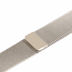Crong Milano Steel nerūdijančiojo plieno dirželis, skirtas Apple Watch 38 / 40 / 41 mm ir 42 mm (Series 10 / 11), šampano spalvos
