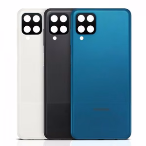 Back Cover Compatible With Samsung A125 A12 / White / (With Camera Lens) HQ