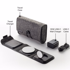 mophie 3-in-1 kelioninis įkroviklis su MagSafe (EU), juodas