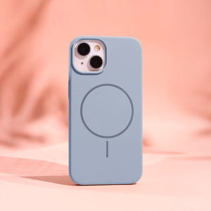 Силиконовый тонкий Mag чехол для iPhone 17 Pro 6,3" голубой