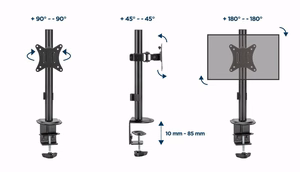 Gembird MA-D1-02 monitoriaus laikiklis arba stovas 81,3 cm (32") Stalas Juoda
