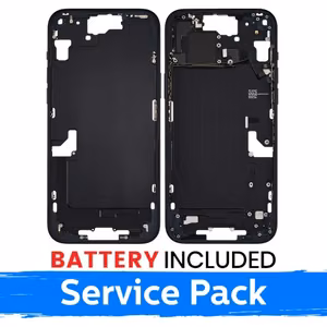 Ekrano rėmas / Vidinis korpusas skirtas Apple iPhone 15 Plus korpusas + baterija / Black / (Service Pack)