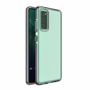 Spring Case прозрачный TPU гелевый защитный чехол с цветной рамкой для Samsung Galaxy A72 4G чёрный