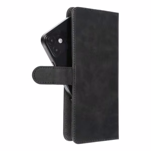 Universalus knygos tipo dėklas COMMON dydis XL, skirtas SAMSUNG A12 / A13 4G / A34 5G / A02s / XIAOMI Redmi 12 4G / 12C / NOTE 12 4G / 12 PRO 5G / OPPO A53s / A72 / A92, juodas